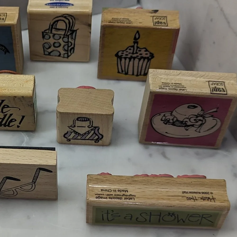 Bundle of 9 Rubber Stamps Mixed Brands Crafts Scrapbooking